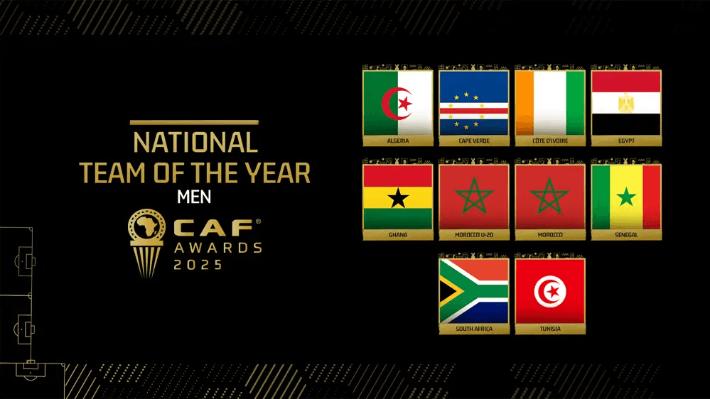Ten National Teams Nominated for Best African Team at 2025 CAF Awards