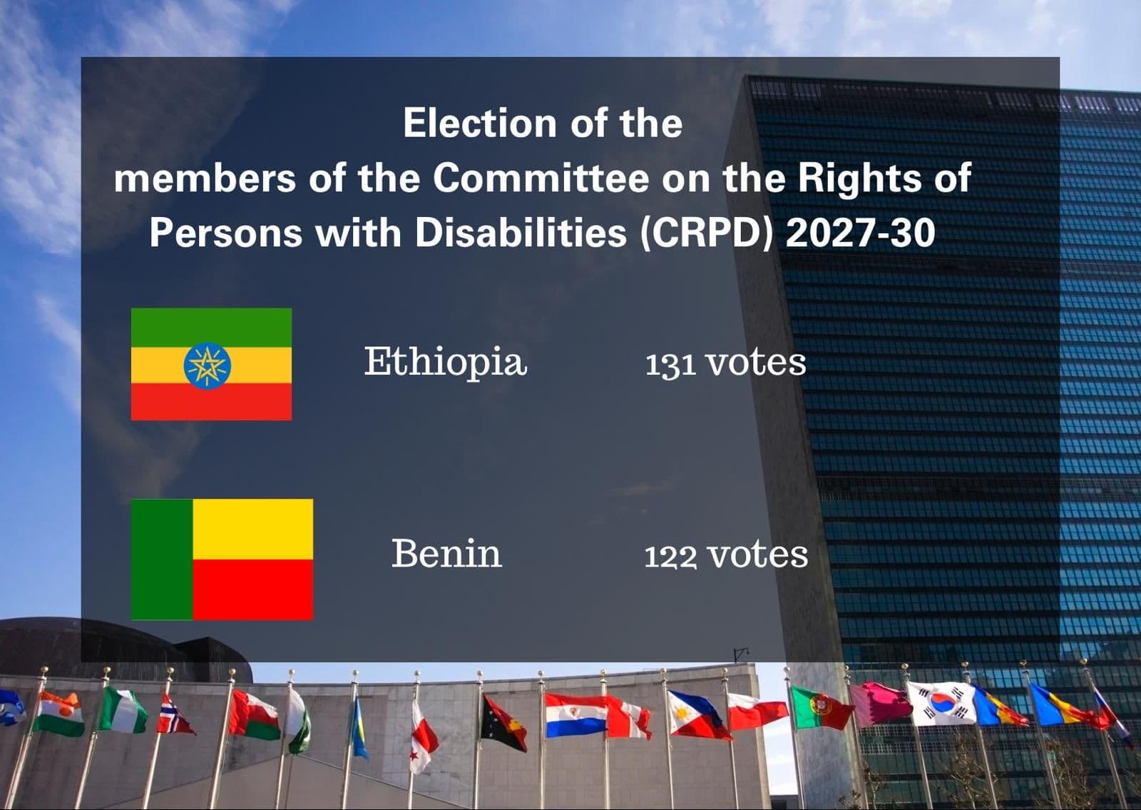 Ethiopia, Benin Elected to UN Committee on the Rights of Persons with Disabilities